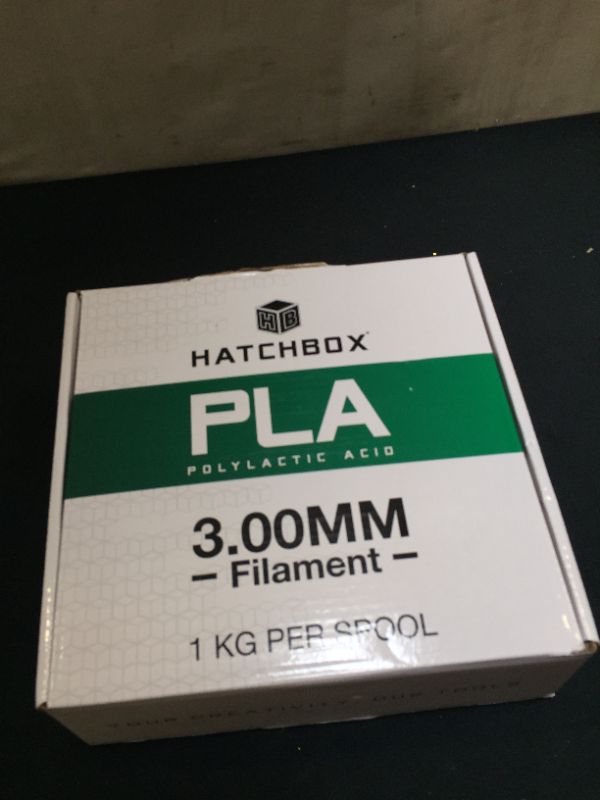 Photo 5 of HATCHBOX PLA 3D Printer Filament, Dimensional Accuracy +/- 0.03 mm, 1 kg Spool, 3.00 mm, Green
(FACTORY SEALED)