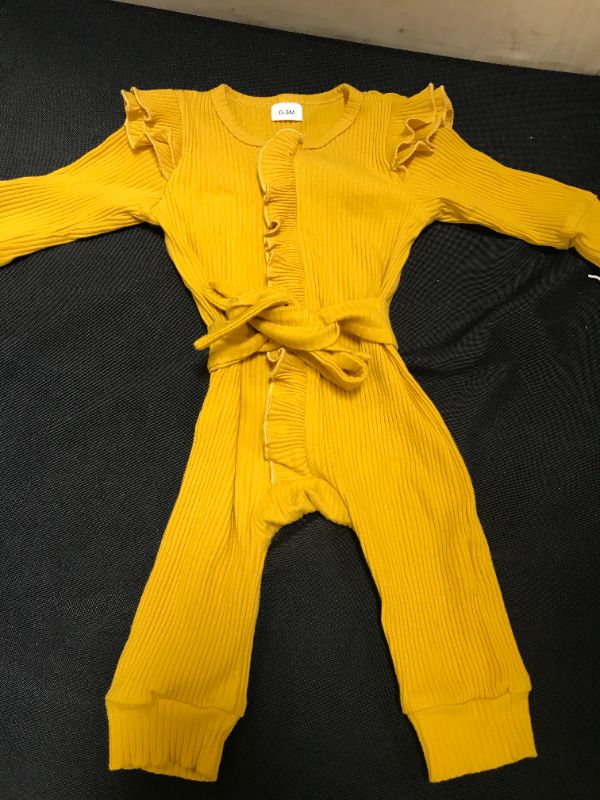 Photo 3 of 0-3 Month Infant Jumpsuit - Mustard 