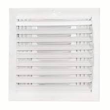 Photo 1 of 10 In. X 10 In. 4-Way Steel Wall/Ceiling Register In White