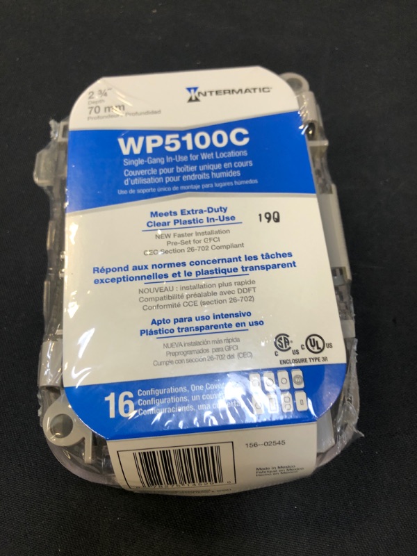 Photo 1 of  Intermatic WP5100C Electrical Box, 2.75" Single Gang Plastic While-In-Use Weather