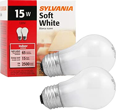 Photo 1 of  SYLVANIA 2-Pack 15-Watt A15 Medium Base Soft White Dimmable Incandescent Light B  (2 pcs ) 