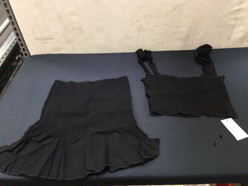 Photo 1 of WOMENS 2 PIECE SET RIBBED CROP TOP AND MINI SKIRT (SMALL)