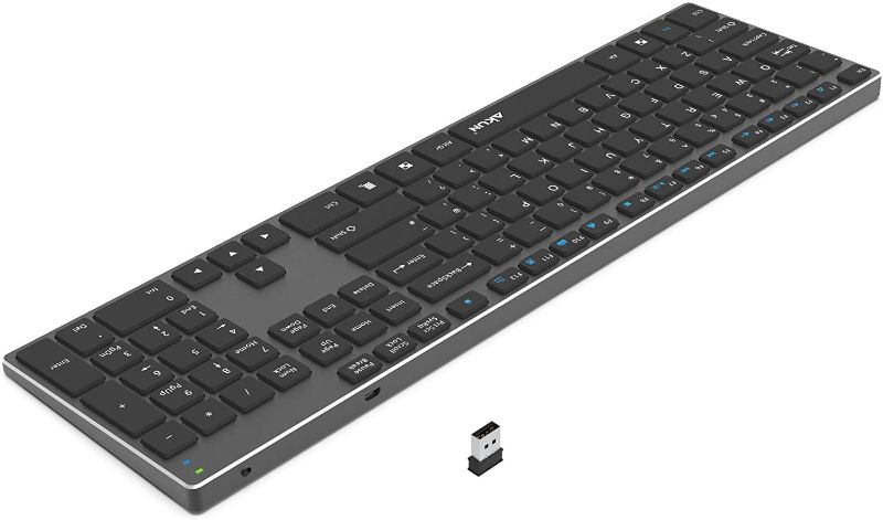 Photo 1 of AIKUN Rechargeable 2.4G Wireless Ultra Slim Keyboard-Full Size with 106 Quiet Keys,13 Shortcuts, Numeric Keypad,LED Indicators,and Auto Power Saving,Scissor Switch
