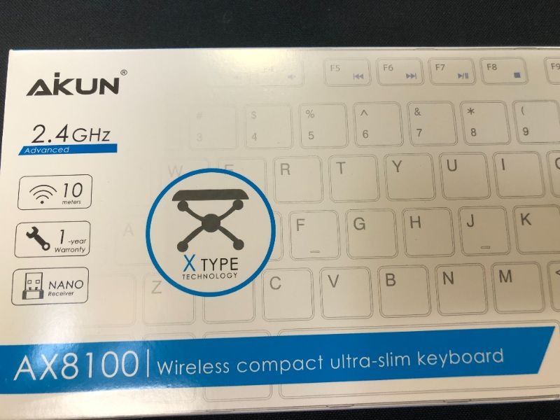 Photo 2 of AIKUN Rechargeable 2.4G Wireless Ultra Slim Keyboard-Full Size with 106 Quiet Keys,13 Shortcuts, Numeric Keypad,LED Indicators,and Auto Power Saving,Scissor Switch
