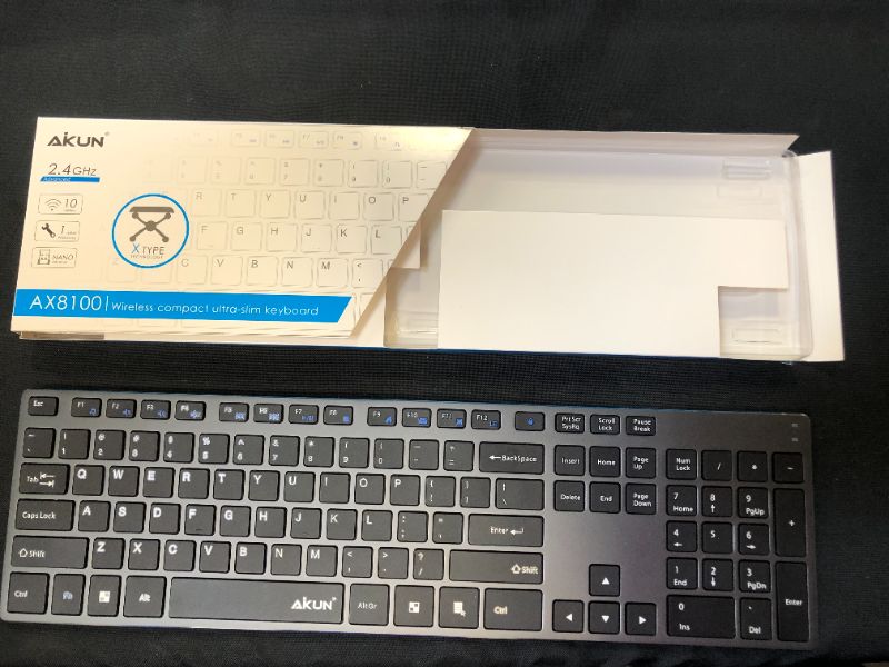 Photo 3 of AIKUN Rechargeable 2.4G Wireless Ultra Slim Keyboard-Full Size with 106 Quiet Keys,13 Shortcuts, Numeric Keypad,LED Indicators,and Auto Power Saving,Scissor Switch
