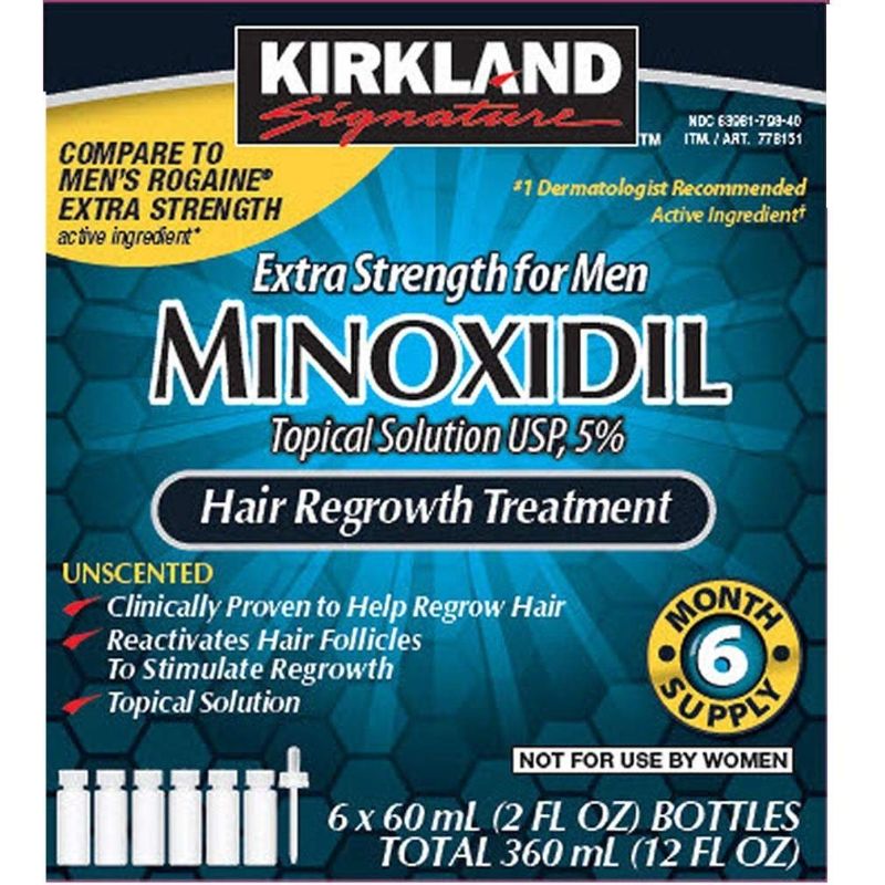 Photo 1 of 6 Months Kirkland Minoxidil 5% Extra Strength Hair Loss Regrowth Treatment Men, 12 Fl Oz--Exp Aug 2022
