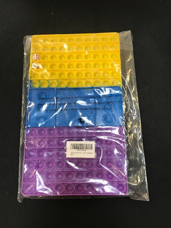 Photo 1 of Jumbo Pop Poppers it Game Chess Board with Dice, Bubble Push Pops Pop it Popit Fidget Sensory Toys for Stress Relief, Toy Gifts for Kids Tricolor Game Board
