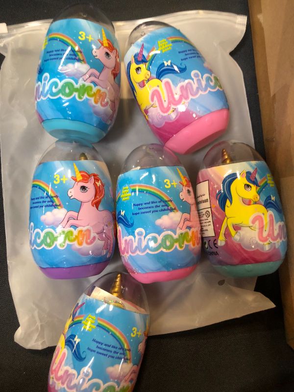 Photo 2 of 6 Pack Jumbo Unicorn Deformation Eggs with DIY Sticker Toys Inside for Kids Easter Party Favors,Easter Basket Stuffers
