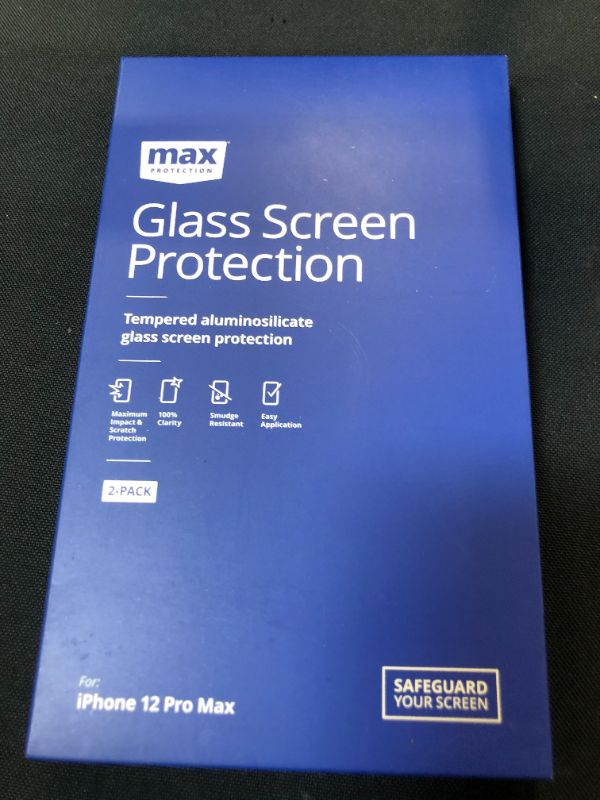 Photo 3 of Max Protection by ZAGG - 2 Pack - Tempered Glass Screen Protector - Made for Apple iPhone 12 Pro Max - Case Friendly", clear--3 Count 

