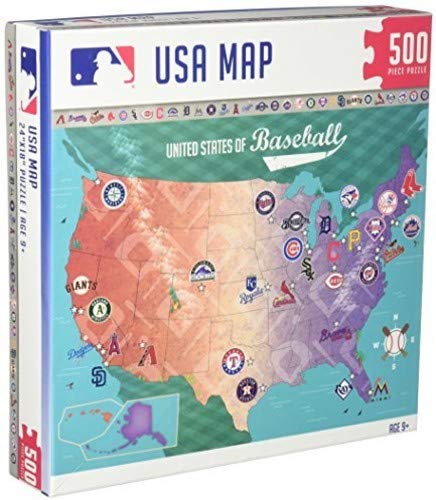 Photo 1 of MasterPieces MLB USA Map Jigsaw Puzzle, United States of Baseball, 500 Pieces

