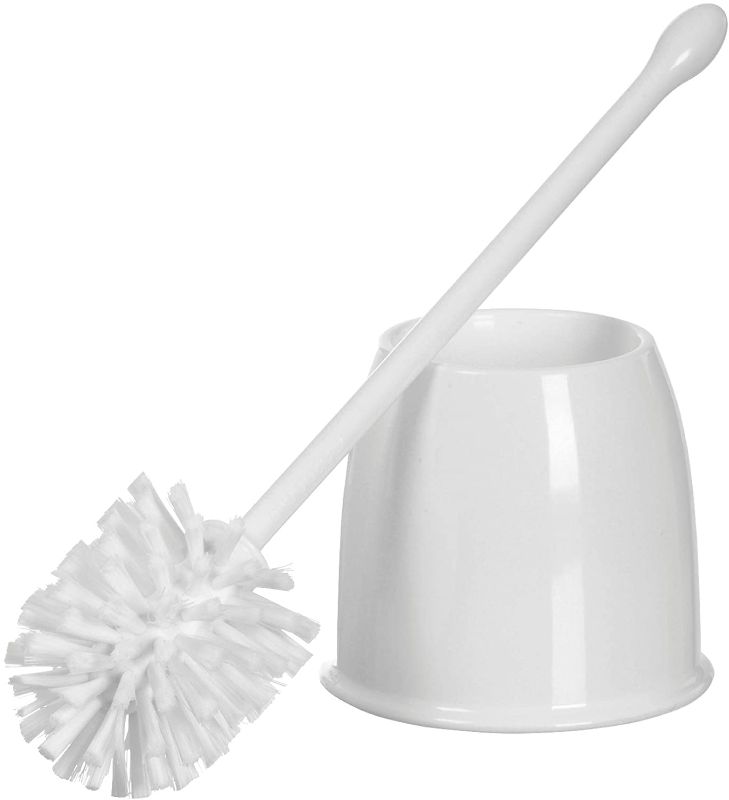 Photo 1 of Casabella Toilet Bowl Brush with Holder Set, White
