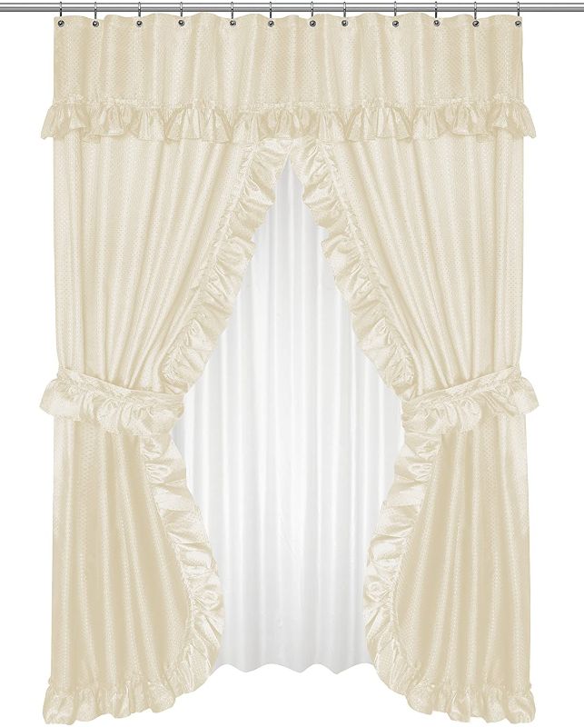 Photo 1 of Carnation Home Fashions FSCD-L/08 Lauren Double Swag Shower Curtain, Ivory
