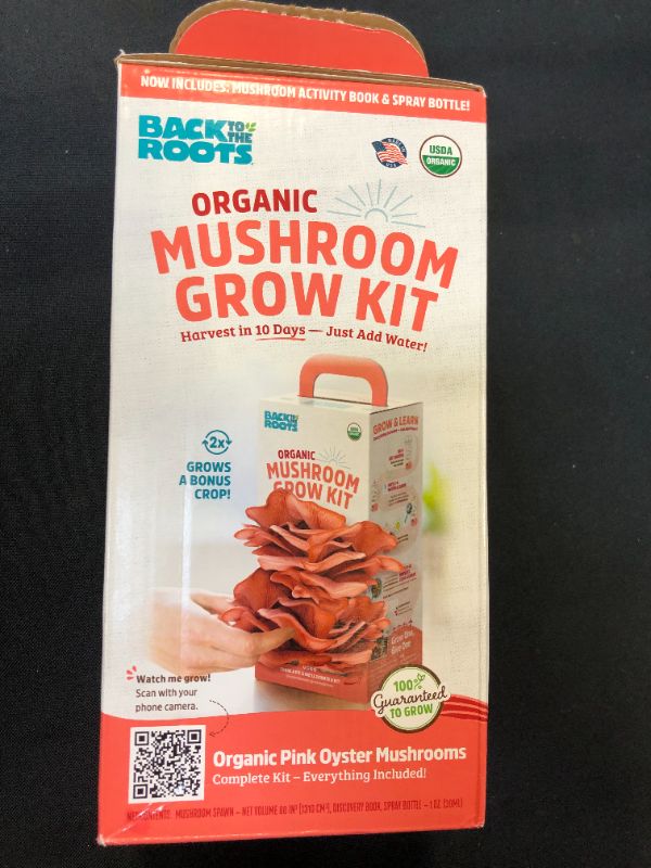 Photo 2 of Back to the Roots Organic Mushroom Grow Kit - Oyster and Pink Mushroom 2-Pack Variety - Indoor Non-GMO Growing Kit - Produces 3-4 Servings and Grows in 10 Days
