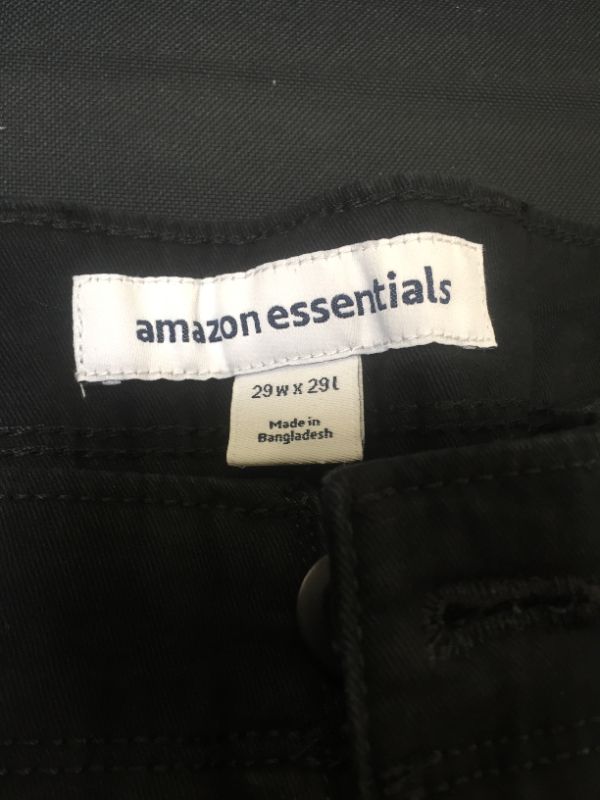 Photo 3 of Amazon Essentials Men's Straight-Fit Stretch Cargo Pant, BLACK, 29X29