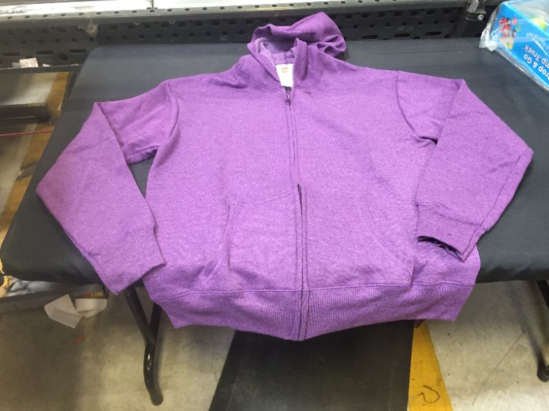 Photo 2 of Hanes Women's EcoSmart Full-Zip Hoodie Sweatshirt, PURPLE, SMALL