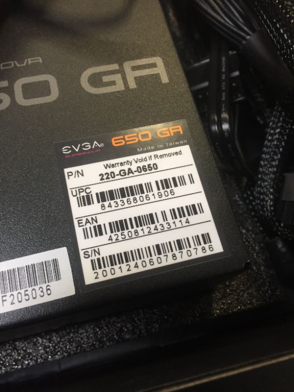 Photo 6 of EVGA SuperNOVA 650 Ga, 80 Plus Gold 650W, Fully Modular, ECO Mode with Dbb Fan, 10 Year Warranty, Compact 150mm Size, Power Supply 220-GA-0650-X1
