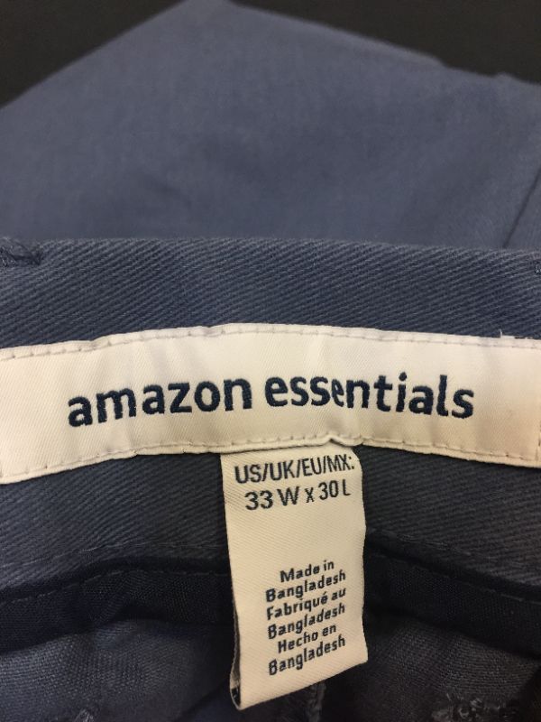 Photo 2 of AMAZON ESSENTIALS MEN'S CLASSIC FIT PANTS LIGHT BLUE 33 X 30