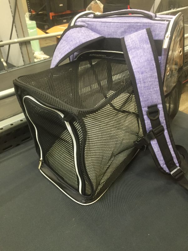 Photo 5 of BAGLHER Expandable Pet Carrier Backpack?Pet Bubble Backpack for Small Cats Puppies Dogs Bunny, Airline-Approved Ventilate Transparent Capsule Backpack for Travel, Hiking and Outdoor Use. PURPLE