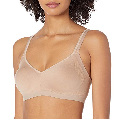 Photo 1 of Warner's Women's Easy Does It Underarm Smoothing with Seamless Stretch Wireless Lightly Lined Comfort Bra RM3911A, Toasted Almond, XL

