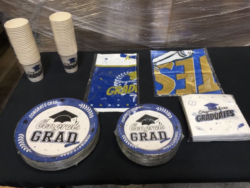 Photo 3 of 203 PCS Graduation Party Decorations 2022, Serves 50 Guests Graduation Plates and Napkins Graduation Banner Graduation Tablecloth, Cups---THE TABLECLOTH MAY HAVE THE YEAR 2021 ON IT, BUT EVERYTHING ELSE DOES NOT HAVE A YEAR---