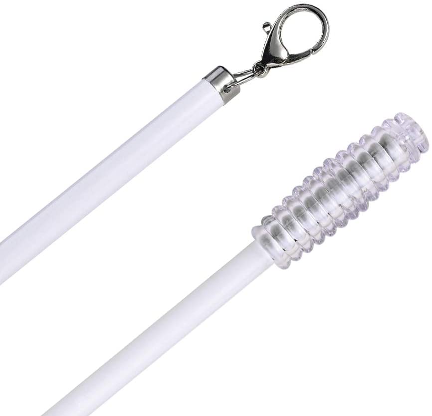 Photo 1 of 2 Pack White Curtain Pull Rod with Metal Snap Push Wand for Drapery and Grommet Curtains 1/2 Inch Wide (Aluminum-white, 40 Inch)

