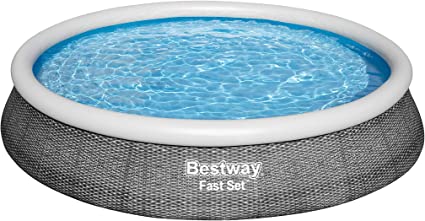 Photo 1 of Bestway 57323E Fast Ground Set Round Top Ring Swimming Pool, Includes 530 Gallon Filter Pump, 13' x 33", Rattan
( ITEM IS SEALED )