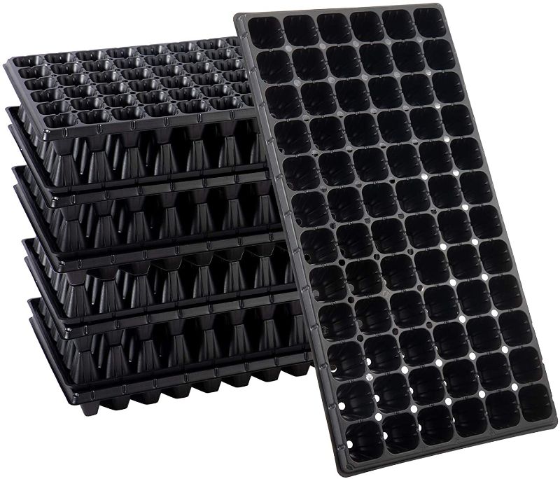 Photo 1 of 10 Pack Thickened 72 Cells Seedling Trays- BPA Free Plastic Gardening Germination Trays with Drain Holes Reusable Plant Grow Plug Trays Mini Propagator for Seeds Growing Plant Seedlings Propagation
