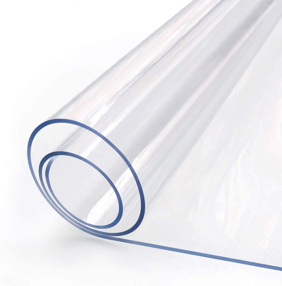 Photo 1 of 42 x 120 Inch 10FT Clear Plastic Dining Room Table Protector Tablecloth Desk Pad Mat --- leave extended out for awhile before using ---