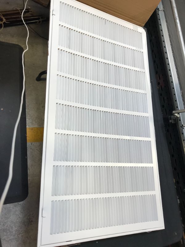 Photo 1 of 40 in. x 20 in. Steel Return Air Filter Grille in White
