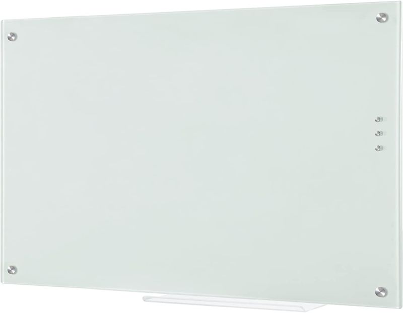 Photo 1 of Glass Whiteboard 24 x 36 Inches, Magnetic Dry Erase White Board, White
