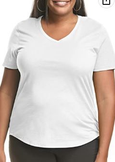 Photo 1 of Just My Size Women's Plus-SizeShort Sleeve V-neck T-shirt
2X