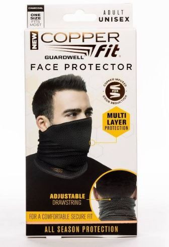 Photo 1 of Copper Fit Guardwell Neck Gaiter - Charcoal,1 Mask Per Pack, 4 Pack 
