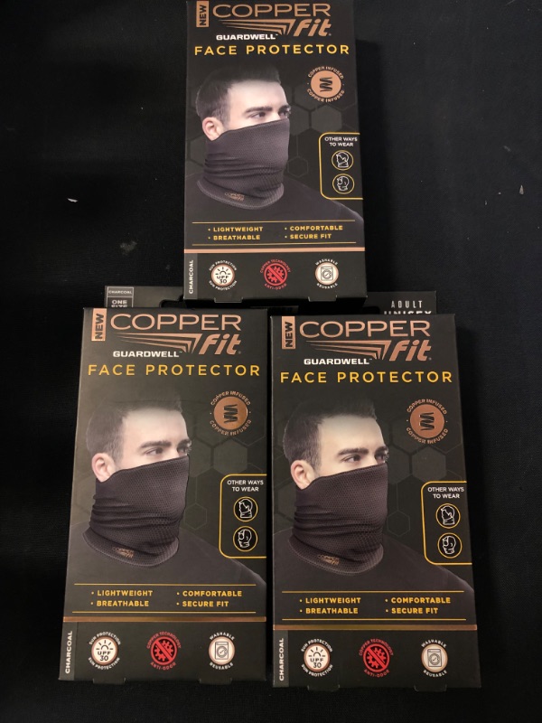 Photo 2 of Copper Fit Protective Copper Infused Face Protector, 1 Per Pack, 3 Pack 