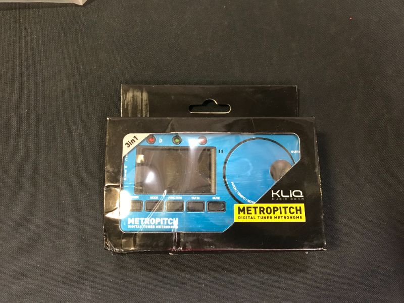 Photo 2 of KLIQ MetroPitch - Metronome Tuner for All Instruments - with Guitar, Bass, Violin, Ukulele, and Chromatic Tuning Modes - Tone Generator - Carrying Pouch Included, Blue
