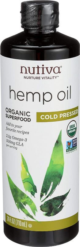 Photo 1 of NUTIVA Organic Hemp Seed Oil, 24 FZ -- Best Before JUL 15 2022