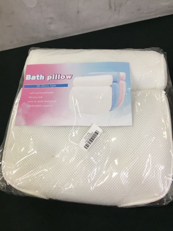 Photo 2 of Bath Pillow, Kmeivol Bathtub Pillow, Comfortable and Breathable Bath Pillows for Tub, Tub Pillow with Four Strong Suction Cups, Bath Tub Pillow for Neck, Head, Back and Shoulder Support, Fit Any Tub
