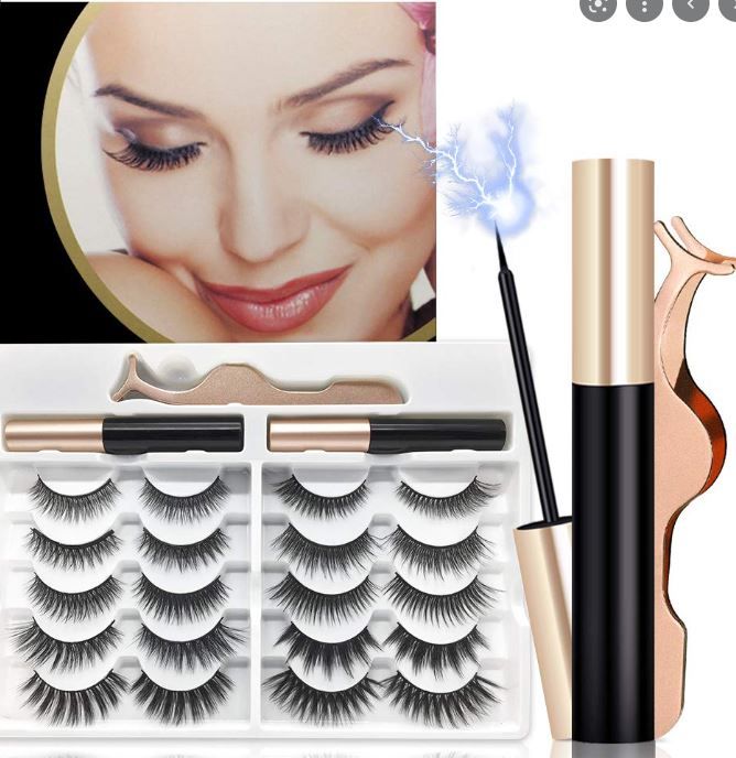 Photo 1 of 10 Styles Magnetic Eyelashes with Eyeliner Set, Free Glue Reusable False lashes