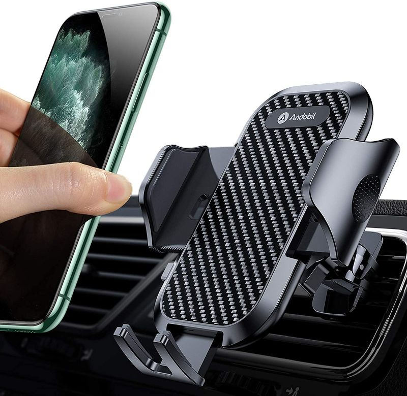 Photo 1 of andobil Car Phone Holder Mount [2022 Upgraded] Smartphone Air Vent Holder Easy Clamp Hands-Free Compatible with iPhone 13 12 11 Pro Max 8 Plus X XR XS SE Samsung Galaxy S22/S21/S20+/S10/S9/Note 20/10
