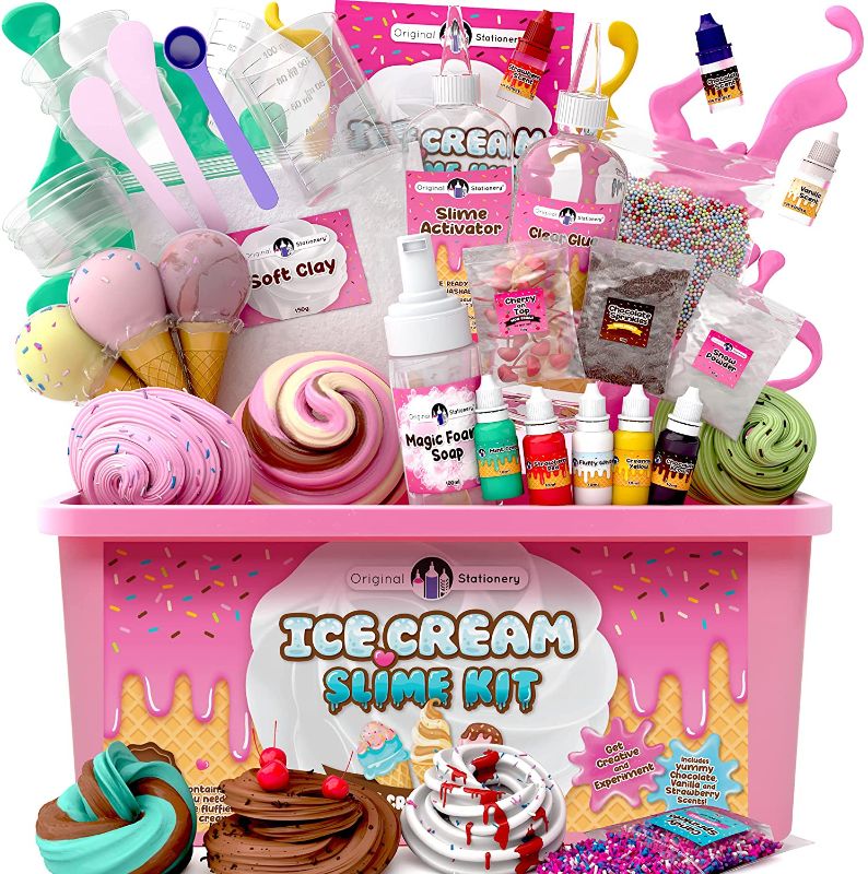 Photo 1 of Original Stationery Fluffy Slime Kit for Girls Everything in One Box to Make Ice Cream Slimes, Make Fluffy, Butter, Cloud & Foam Slimes!
