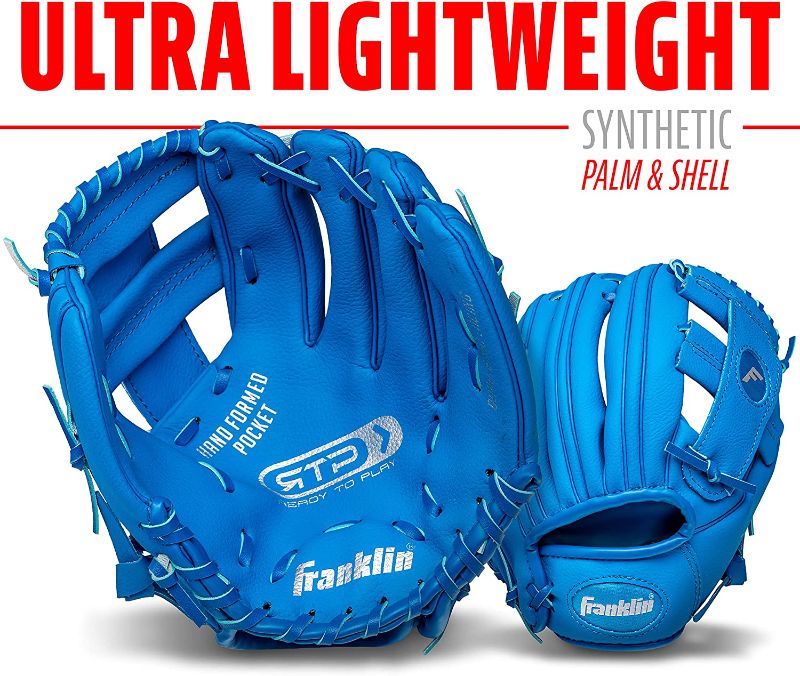 Photo 1 of Franklin Sports Kids Baseball Gloves - RTP Youth Teeball Glove + Ball Set - Boys + Girls Teeball Mitt Set - Kids + Toddlers - 9.5"