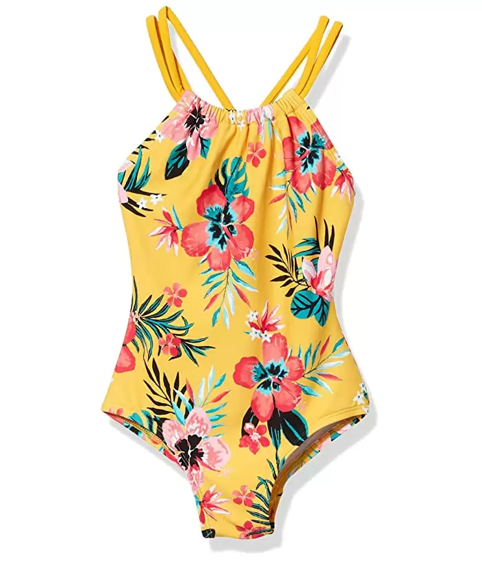 Photo 1 of Kanu Surf Jasmine Beach Sport Halter One-Piece Swimsuit (Little Kids/Big Kids)
