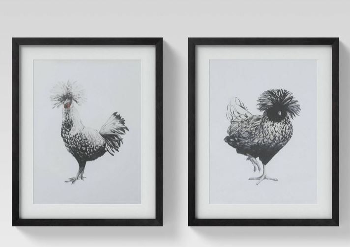 Photo 1 of (Set of 2) 16" x 20" Chickens Framed Wall Art - Threshold™

