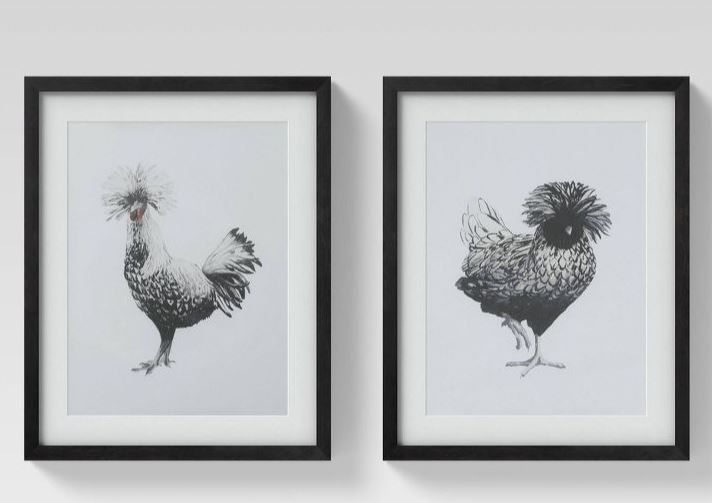 Photo 1 of (Set of 2) 16" x 20" Chickens Framed Wall Art - Threshold™




