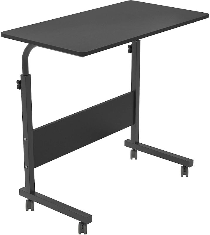 Photo 1 of soges 31.5 Inch Adjustable Mobile Desk Portable Laptop Table Computer Stand Desk Cart Tray, Black ZS-05-1-80H
