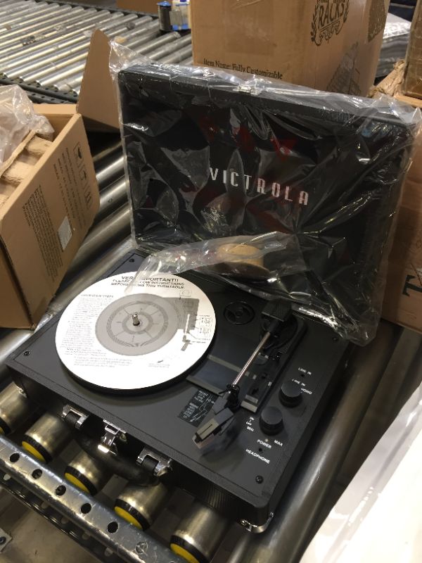 Photo 1 of Victrola Vintage 3-Speed Bluetooth Portable Suitcase Record Player with Built-in Speakers | Upgraded Turntable Audio Sound| Includes Extra Stylus | Black, Model Number: VSC-550BT-BK
