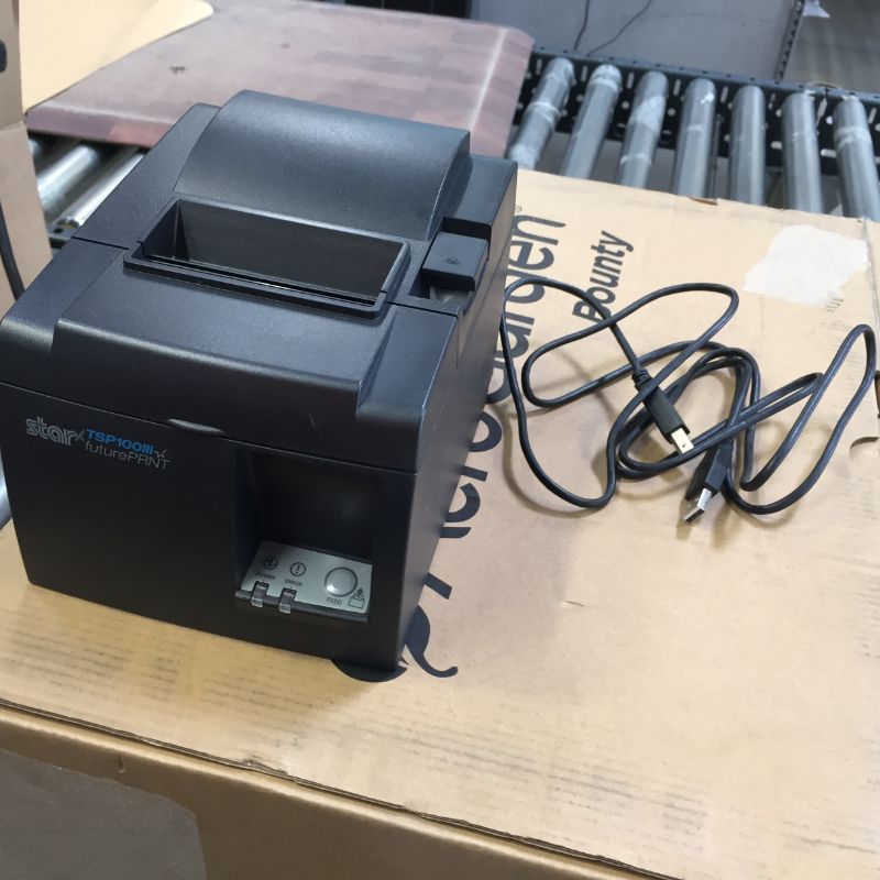 Photo 3 of Star Micronics TSP100 Series, Thermal Receipt Printer, Gray, USB, USB Cable, Internal Power Supply
