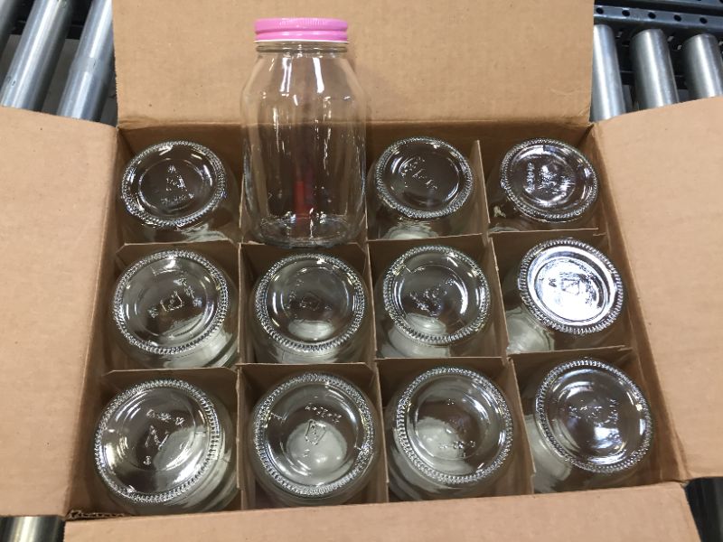 Photo 2 of 12 Pack of 32oz Regular Mouth Jelly Jam Glass Mason Jars and Metal Airtight Lids for Pickling, Fermenting, Canning and Storing. Containers for Pickles, Kombucha, Preserves, Sauces, Kefir, Fruits
