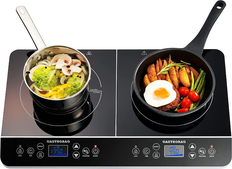 Photo 1 of GASTRORAG LCD 1800W DOUBLE PORTABLE INDUCTION COOKTOP COUNTERTOP BURNER, SENSOR TOUCH STOVE
