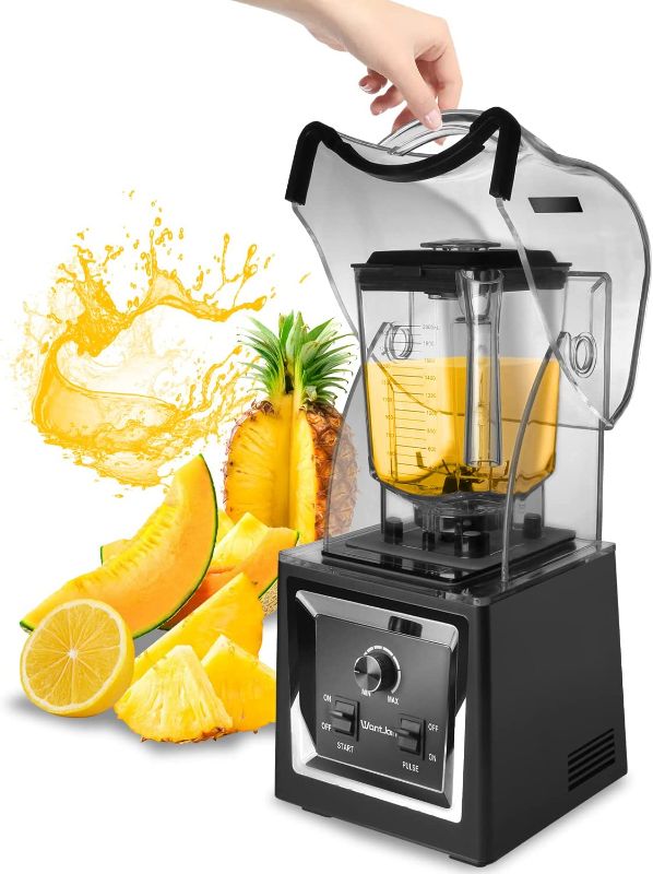 Photo 1 of Wantjoin Professional Blender Commercial Soundproof Quiet blender Removable shield for Crushing ice,smoothie,puree,Blender for kitchen
