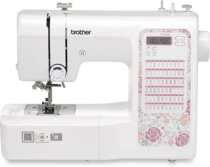 Photo 1 of Brother CP2160P Computerized Sewing Machine with 60 Built -In Stitches, LCD Display, 7 Included Feet, White/Pink
